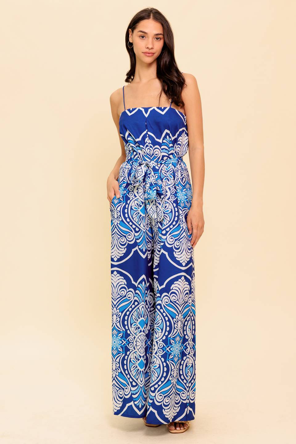 SELAH PRINTED JUMPSUIT - NAVY - Image 5