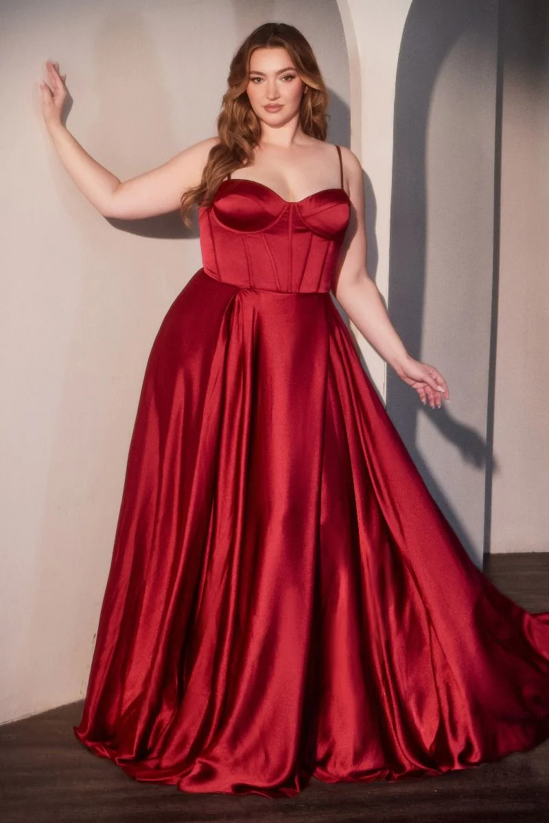 SELMA GOWN - A-LINE LUXE SATIN BUSTIER DRESS - Image 14