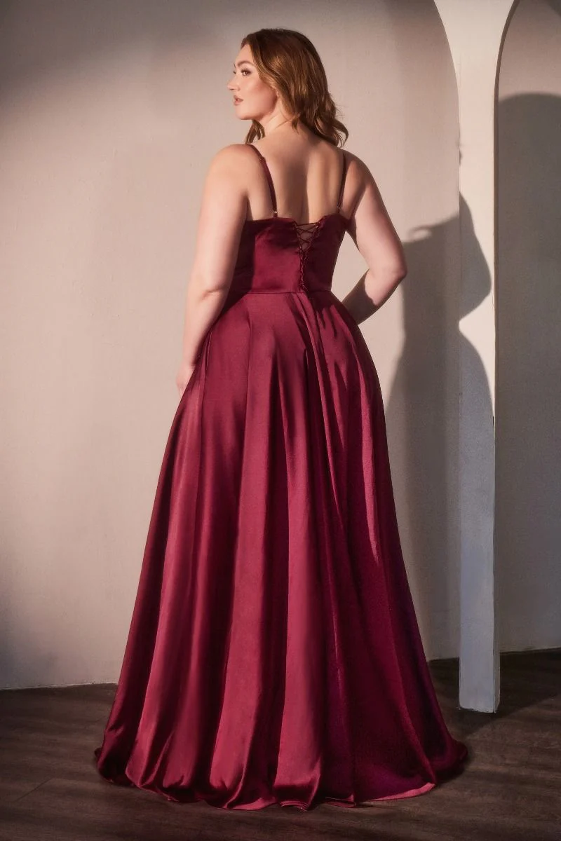 SELMA GOWN - A-LINE LUXE SATIN BUSTIER DRESS - Image 5