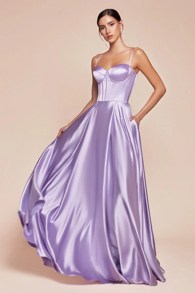SELMA GOWN - A-LINE LUXE SATIN BUSTIER DRESS - Image 8