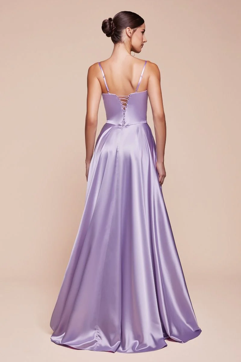 SELMA GOWN - A-LINE LUXE SATIN BUSTIER DRESS - Image 9