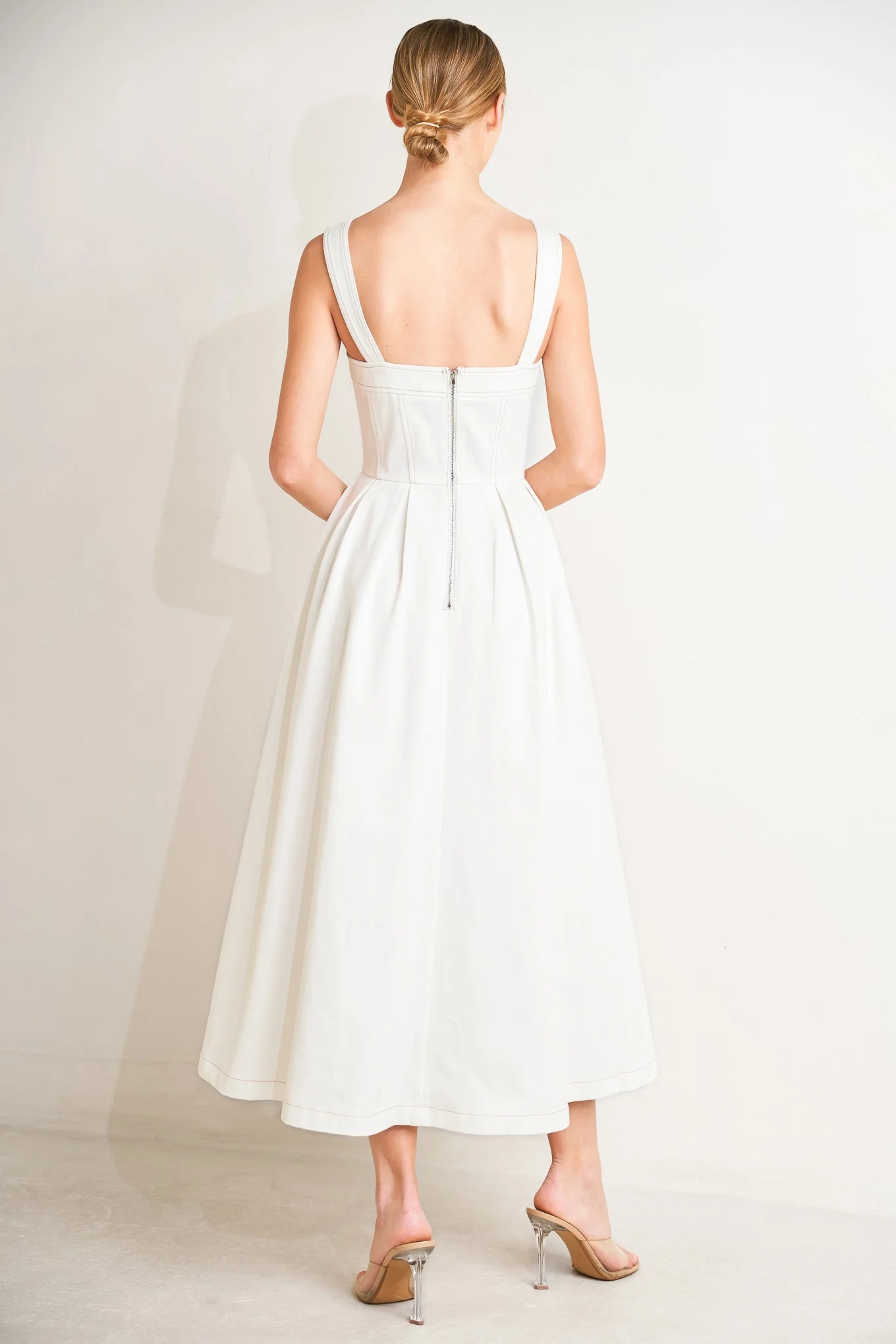 SERENE CHARM OFF WHITE MIDI DRESS - Image 2