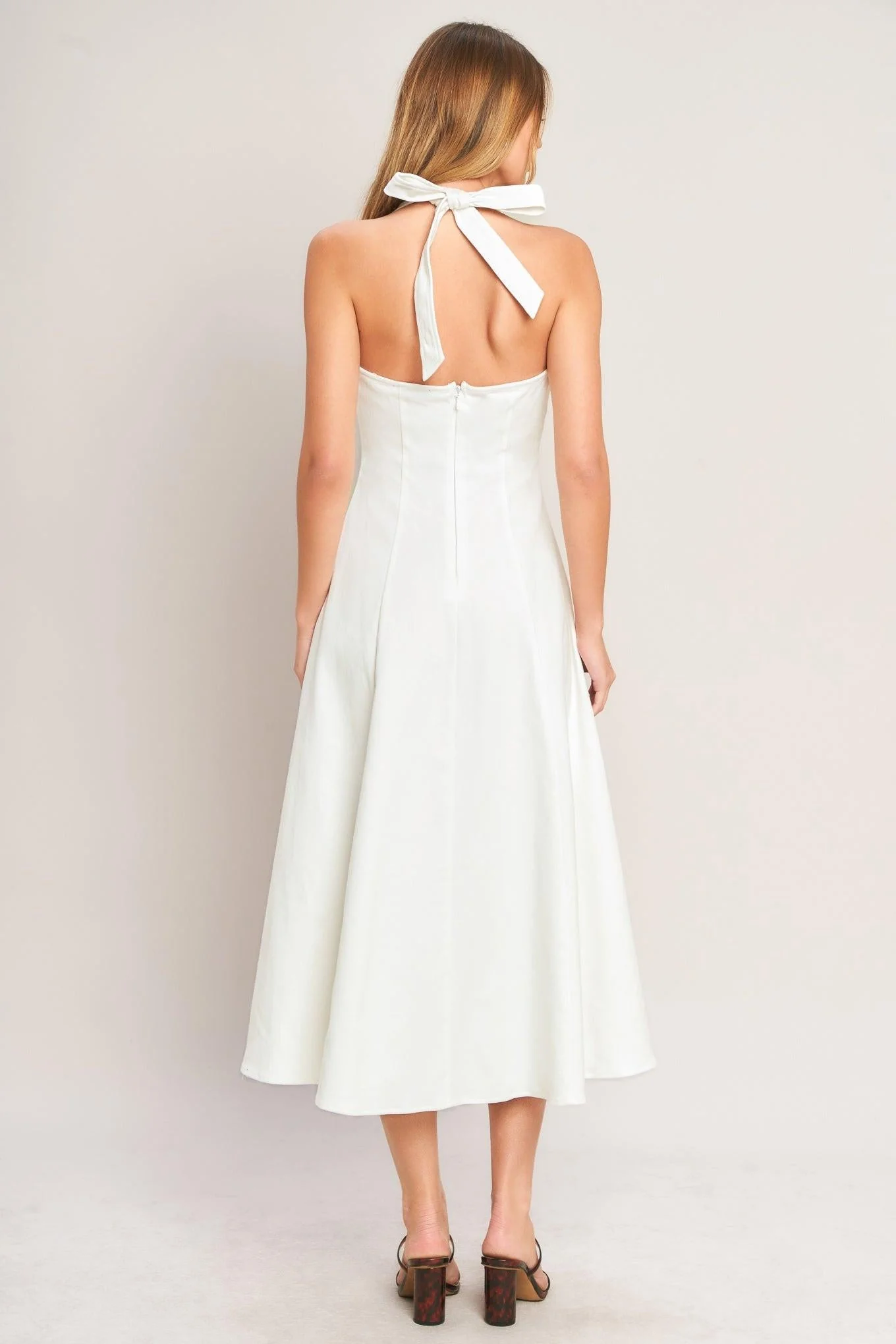 SERENE MOMENT WHITE HALTER MIDI DRESS - Image 2