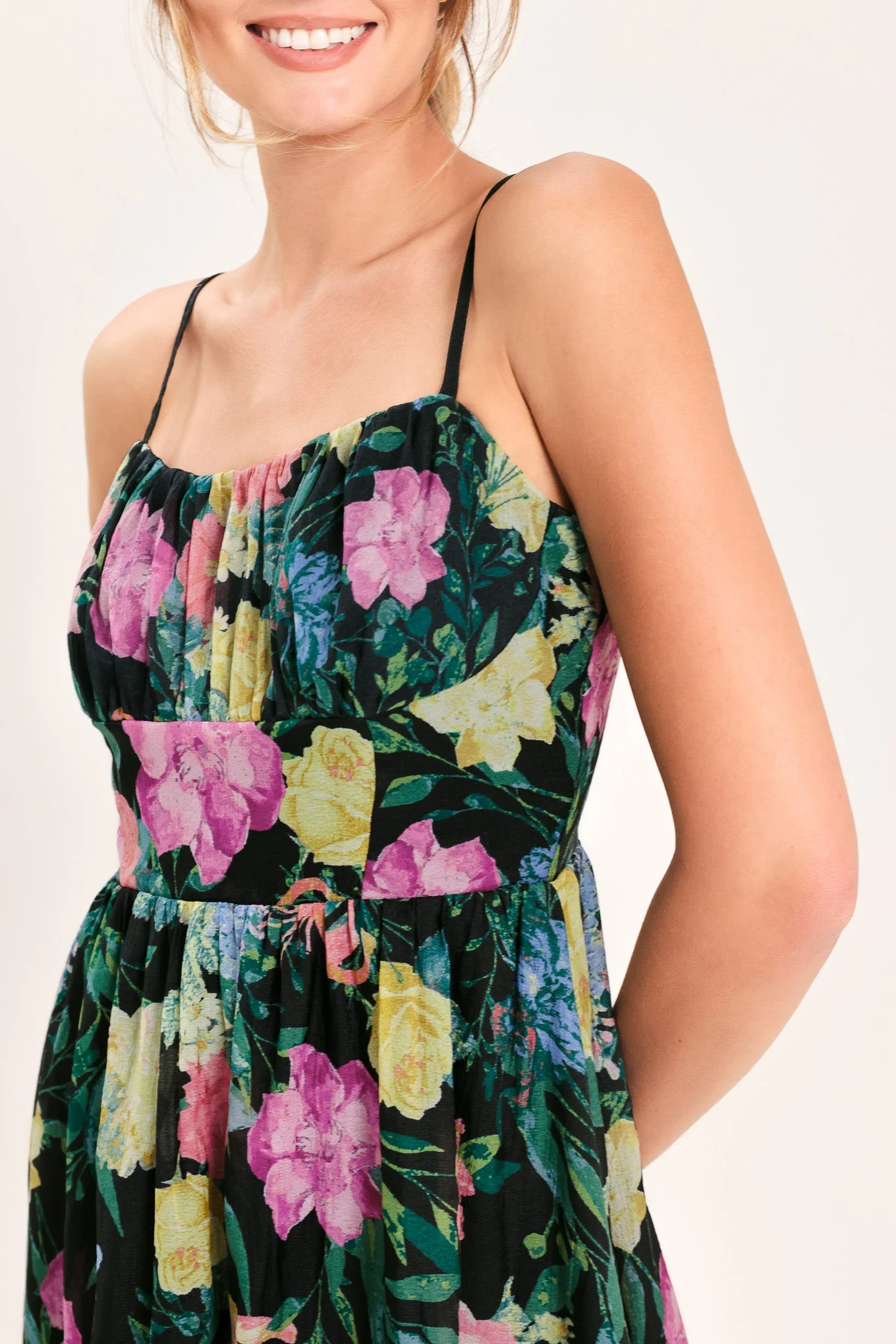 SHADOW FLORAL MIDI DRESS - Image 11
