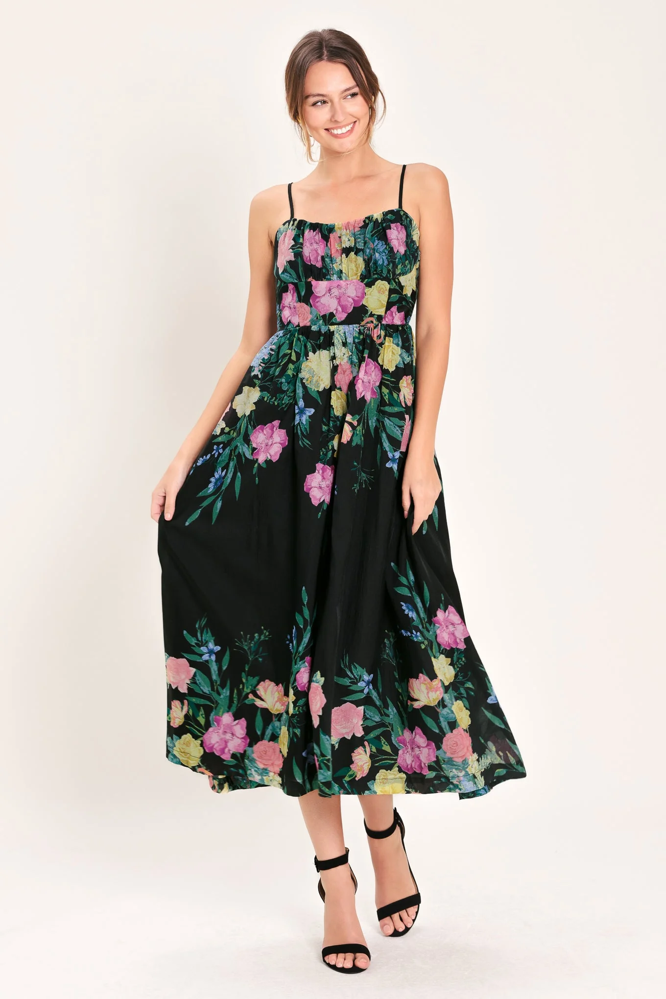 SHADOW FLORAL MIDI DRESS - Image 12