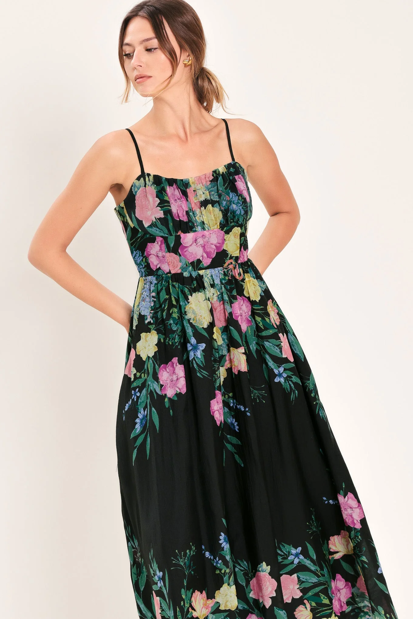 SHADOW FLORAL MIDI DRESS - Image 13