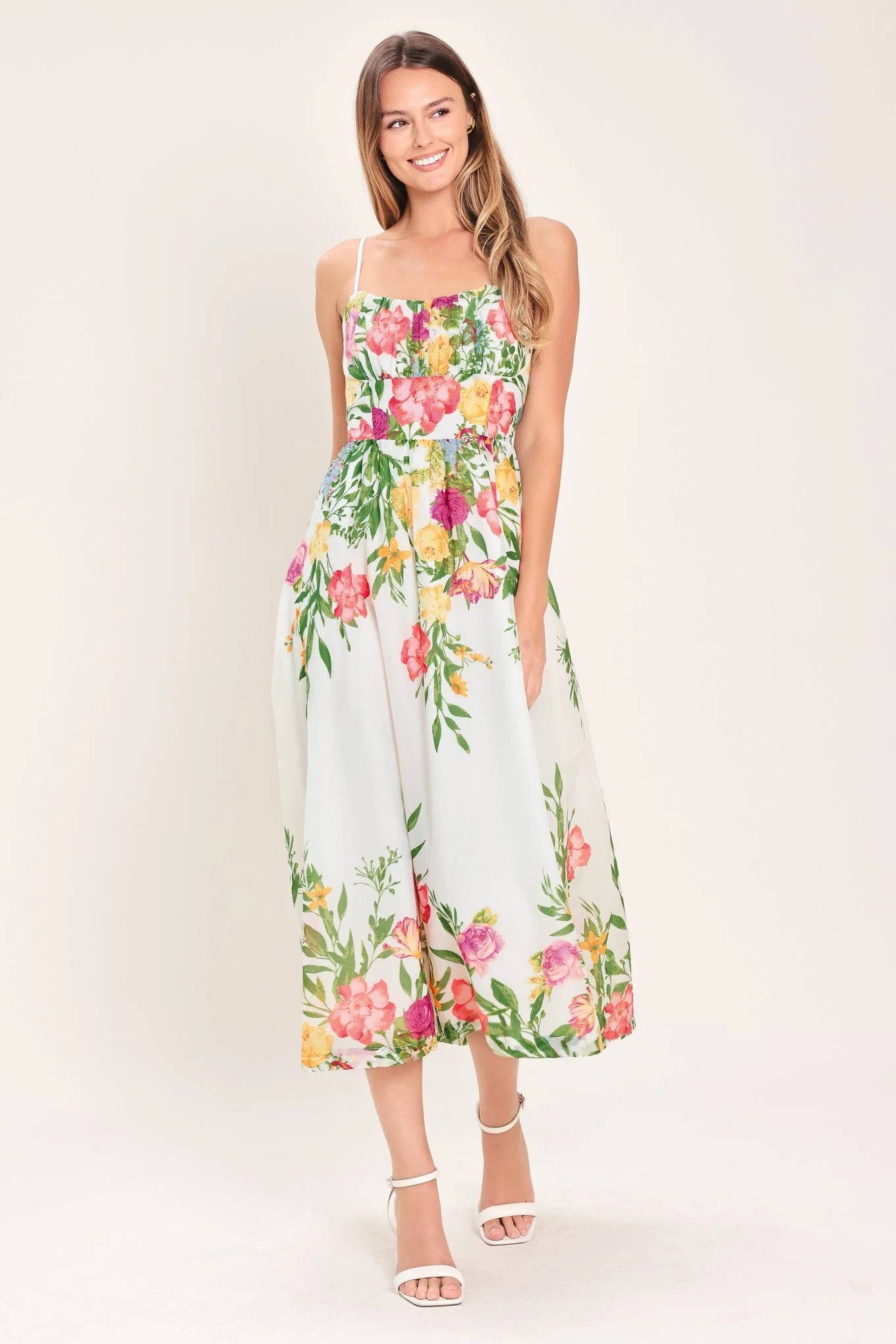 SHADOW FLORAL MIDI DRESS - Image 2