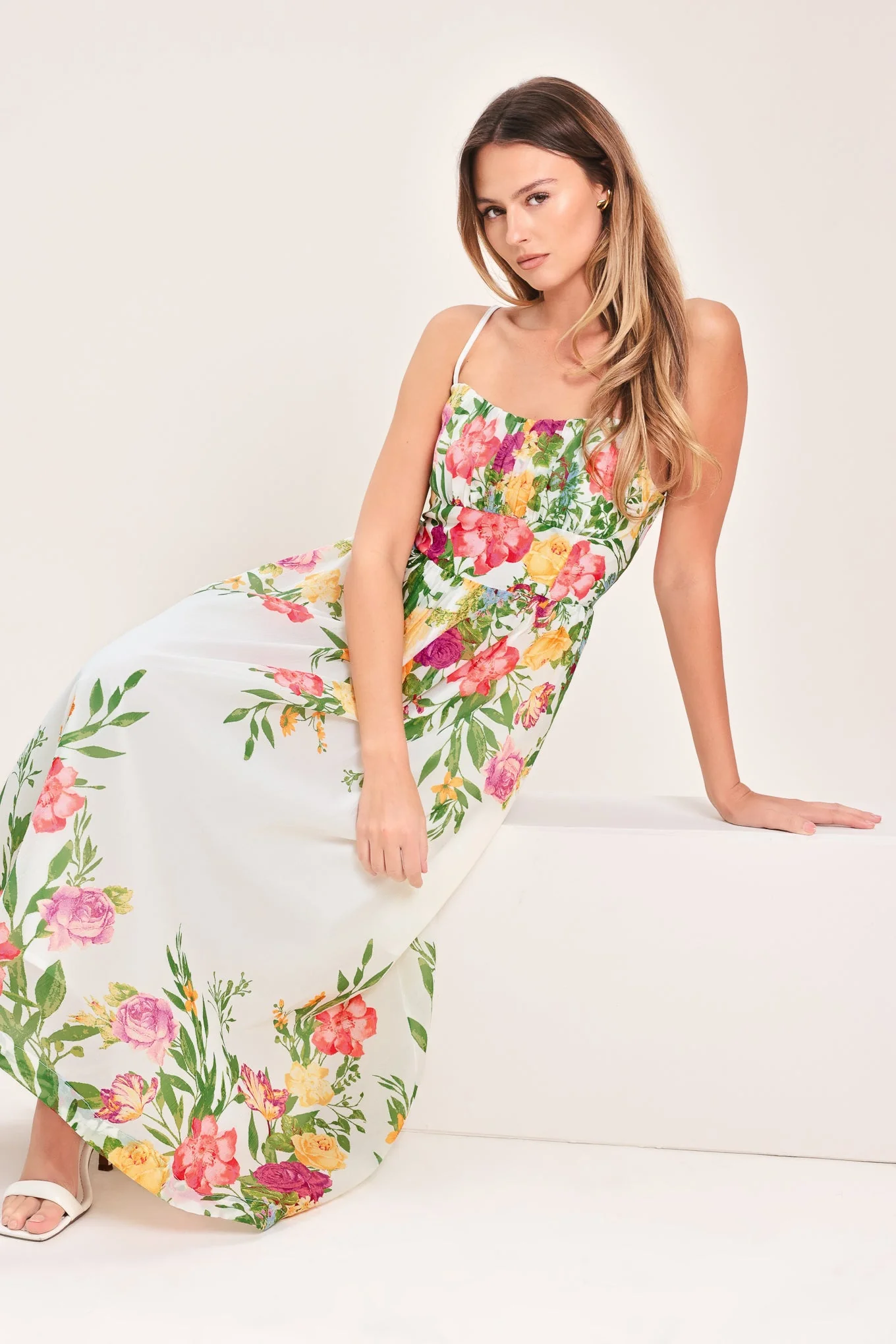 SHADOW FLORAL MIDI DRESS - Image 4
