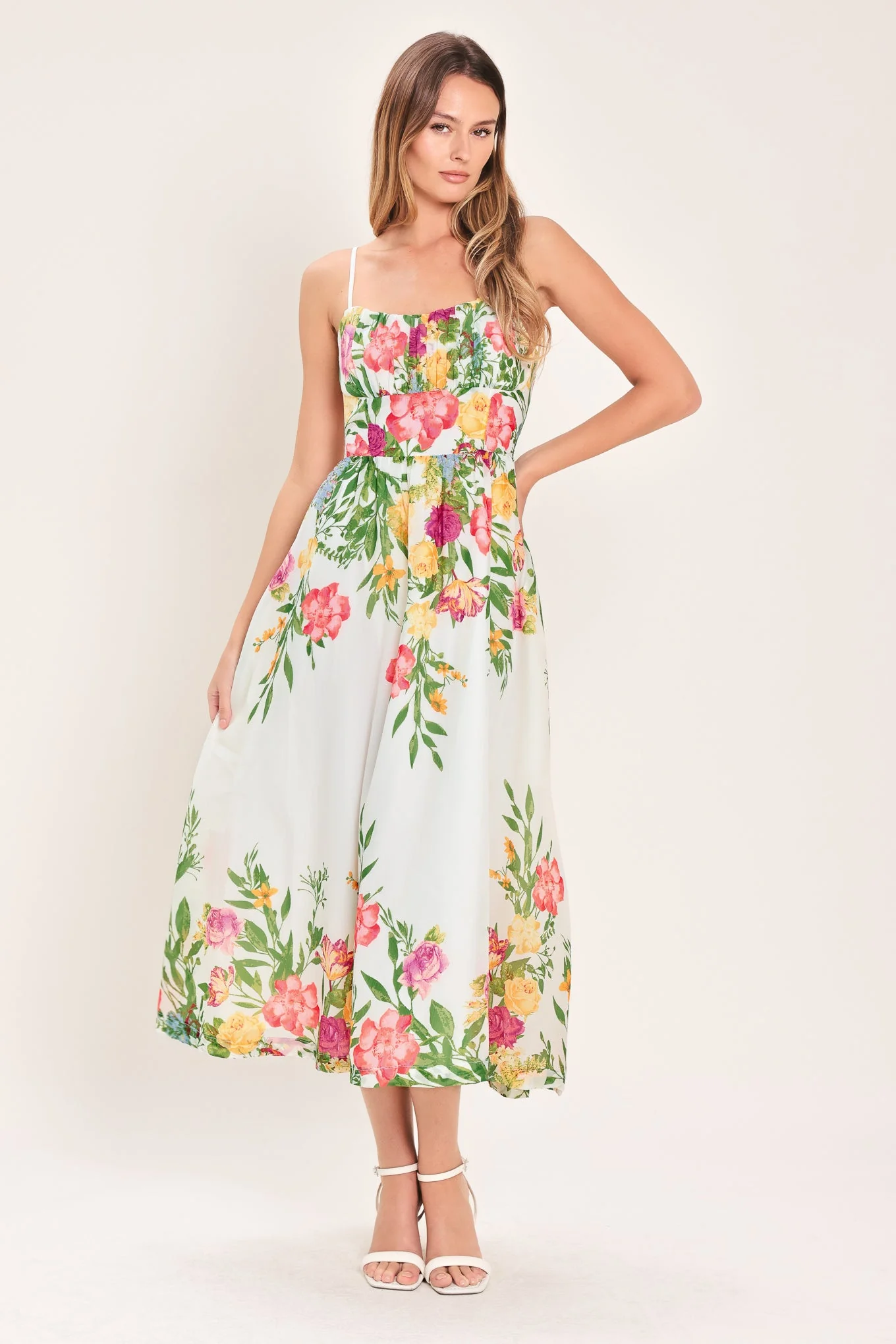 SHADOW FLORAL MIDI DRESS - Image 6