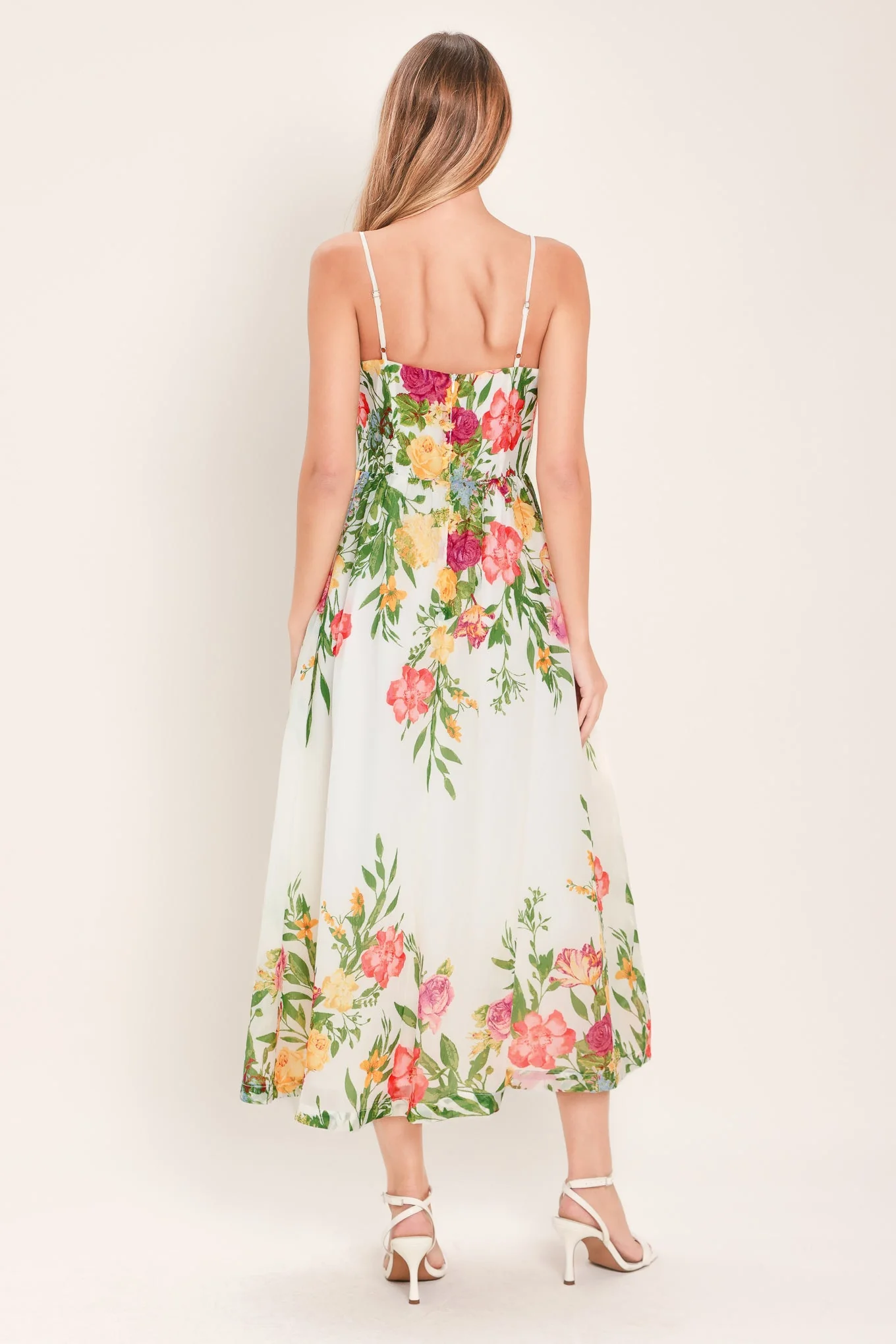 SHADOW FLORAL MIDI DRESS - Image 8