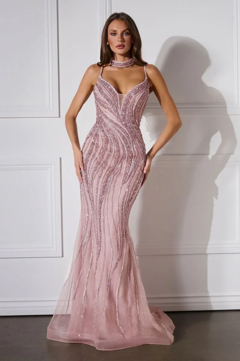 Shellie Gown - Crystal Waves Dress With Choker - Image 7