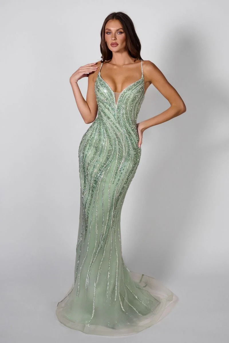 Shellie Gown - Crystal Waves Dress With Choker - Image 9