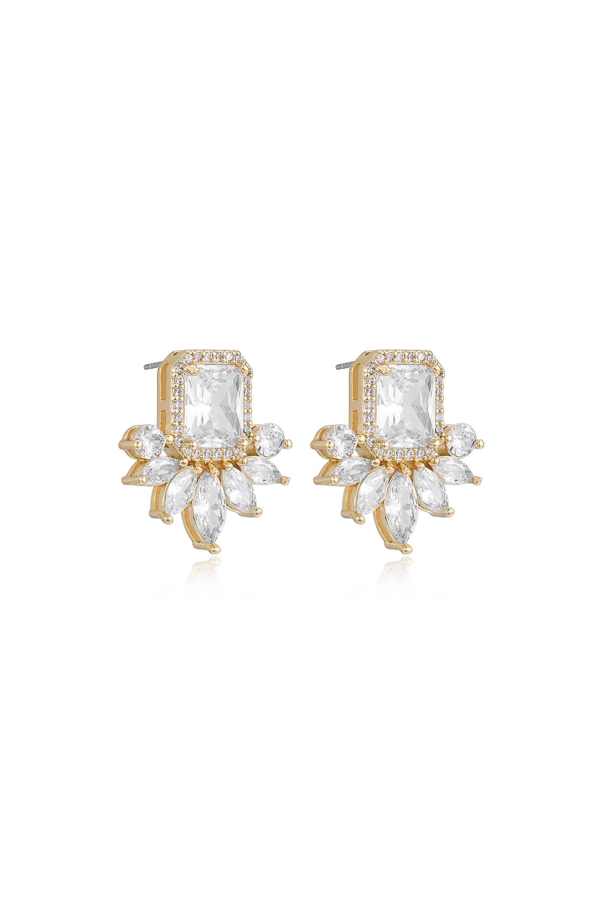 Shine Crystal Stud Earrings - Image 3