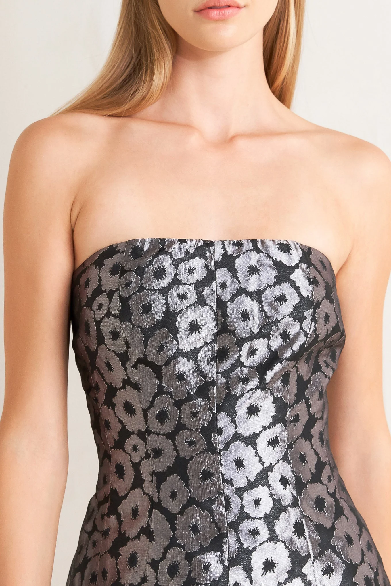SHINE ON BLACK & SILVER STRAPLESS MINI DRESS - Image 6