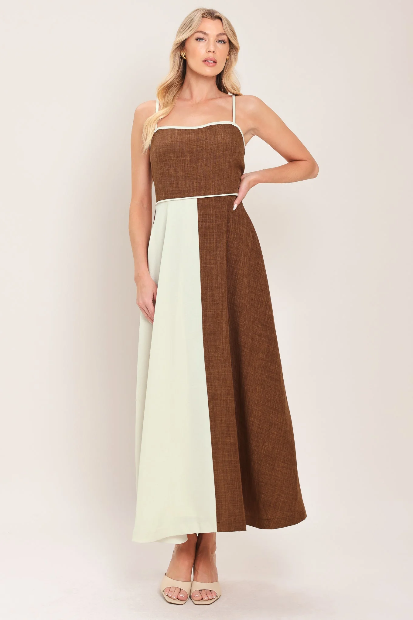 SIENNA FORM COLOR BLOCK MIDI DRESS - Image 2