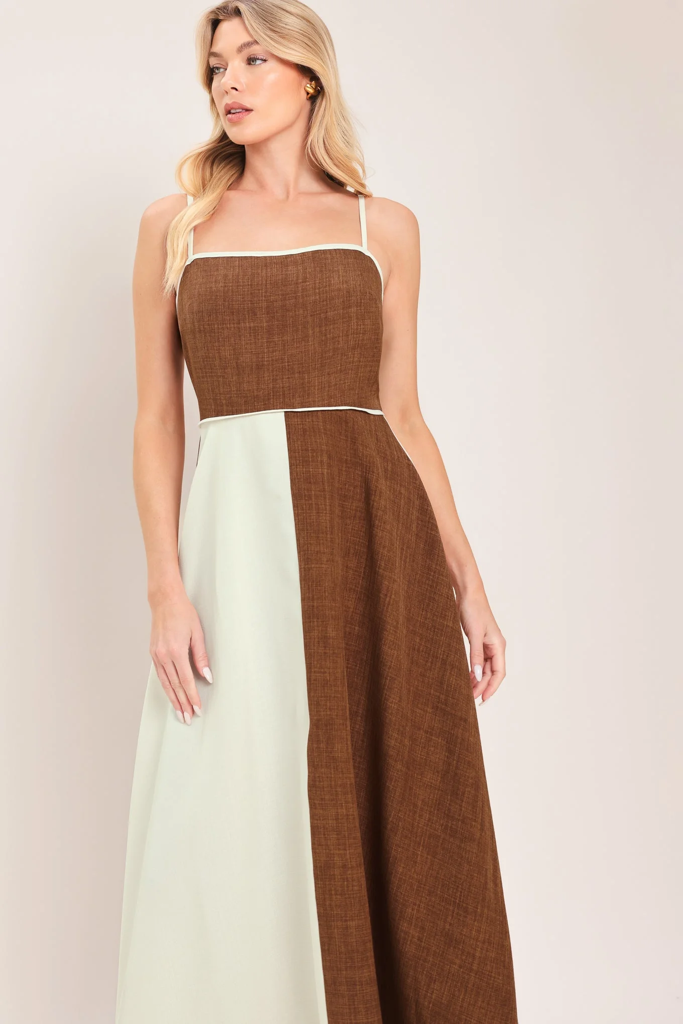 SIENNA FORM COLOR BLOCK MIDI DRESS - Image 6