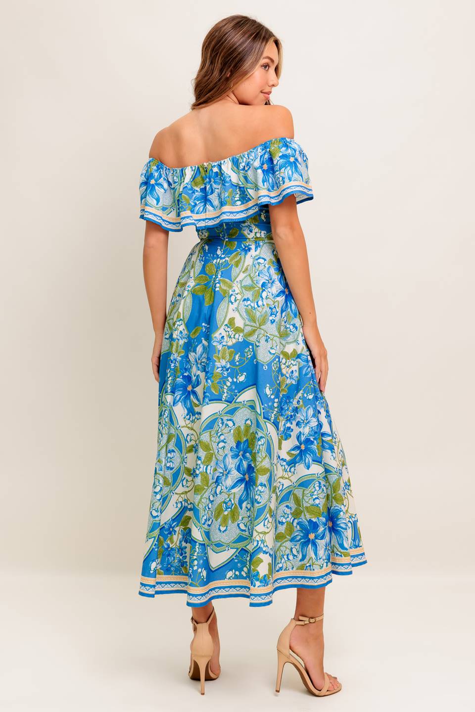 SIERRA POWDER BLUE FLORAL MIDI DRESS - Image 2