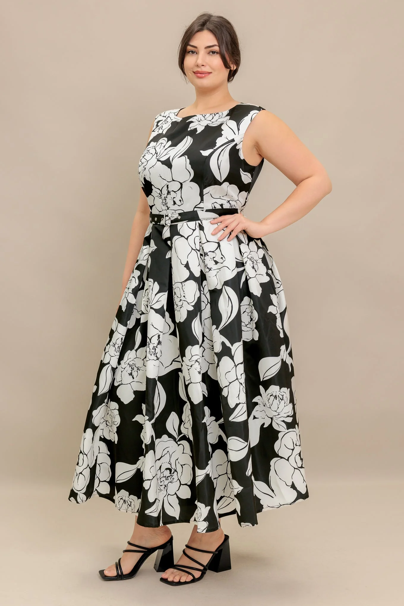 SILENT HEART BLACK FLORAL MIDI DRESS - Image 13