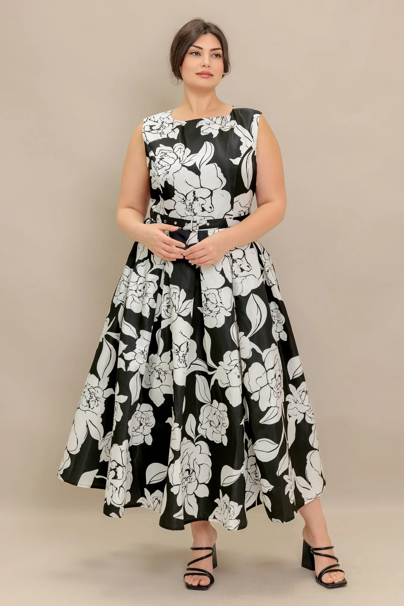 SILENT HEART BLACK FLORAL MIDI DRESS - Image 14
