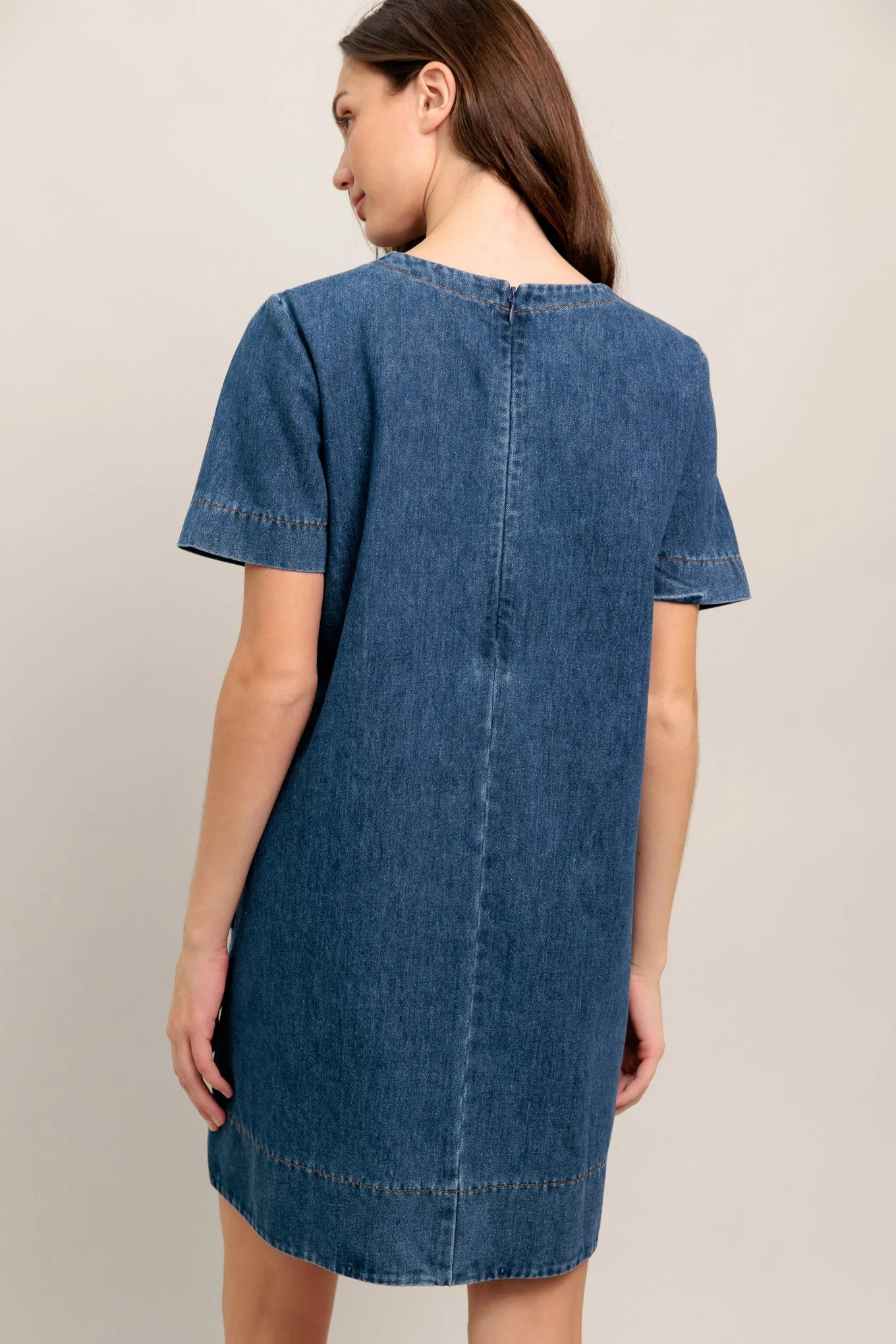 SIMPLY PUT TOGETHER DENIM MINI DRESS - FINAL SALE - Image 3