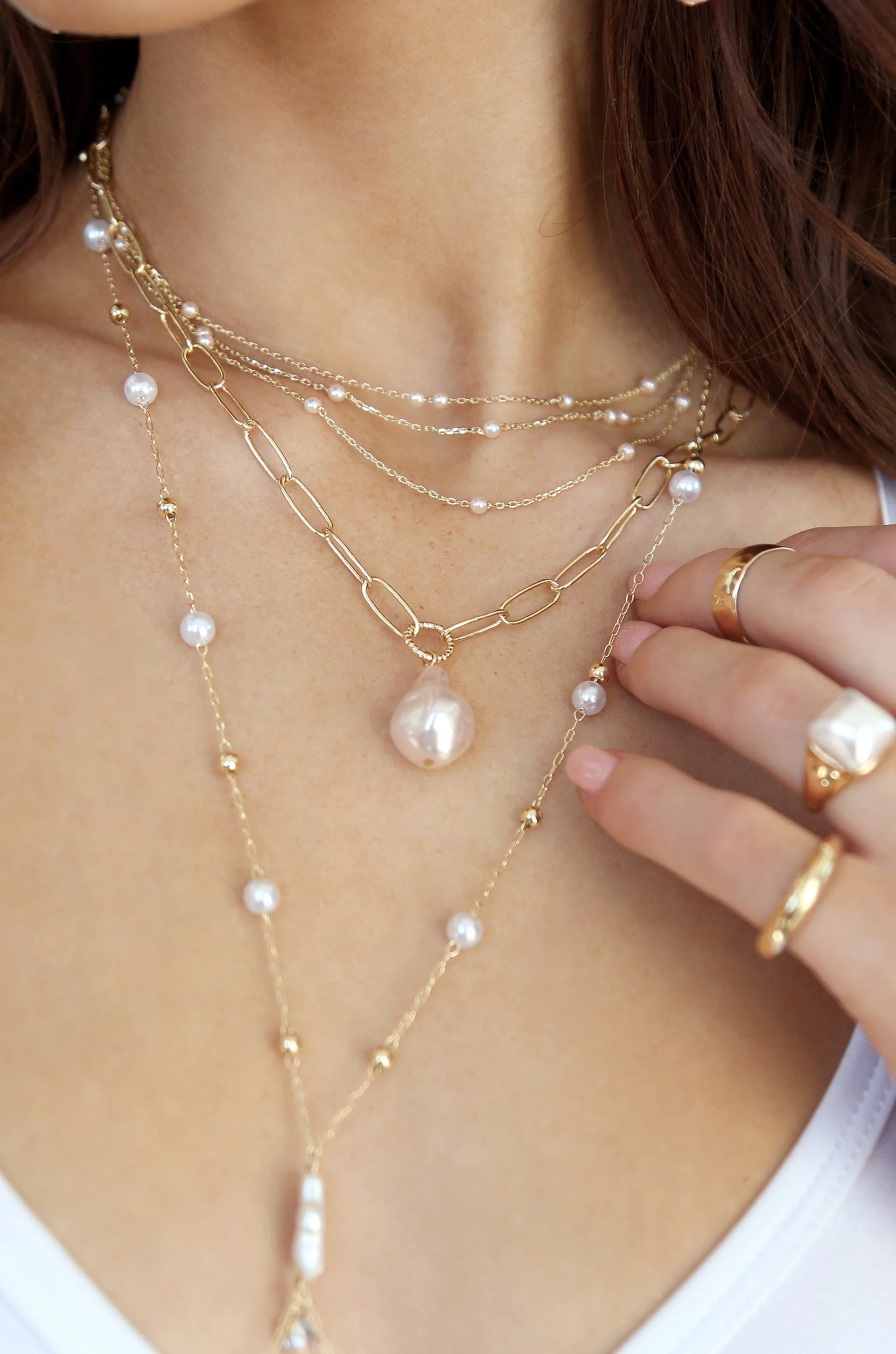 Single Pearl Chain Necklace - Image 7