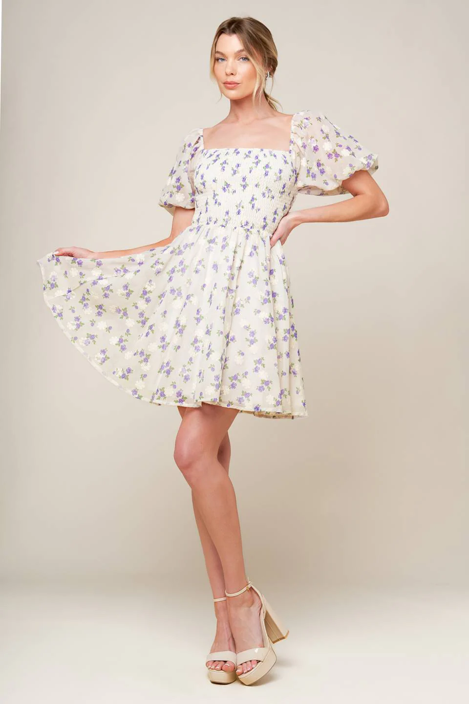 Size Small, MAKING CONNECTIONS MINI DRESS - CREAM - FINAL SALE - Image 4