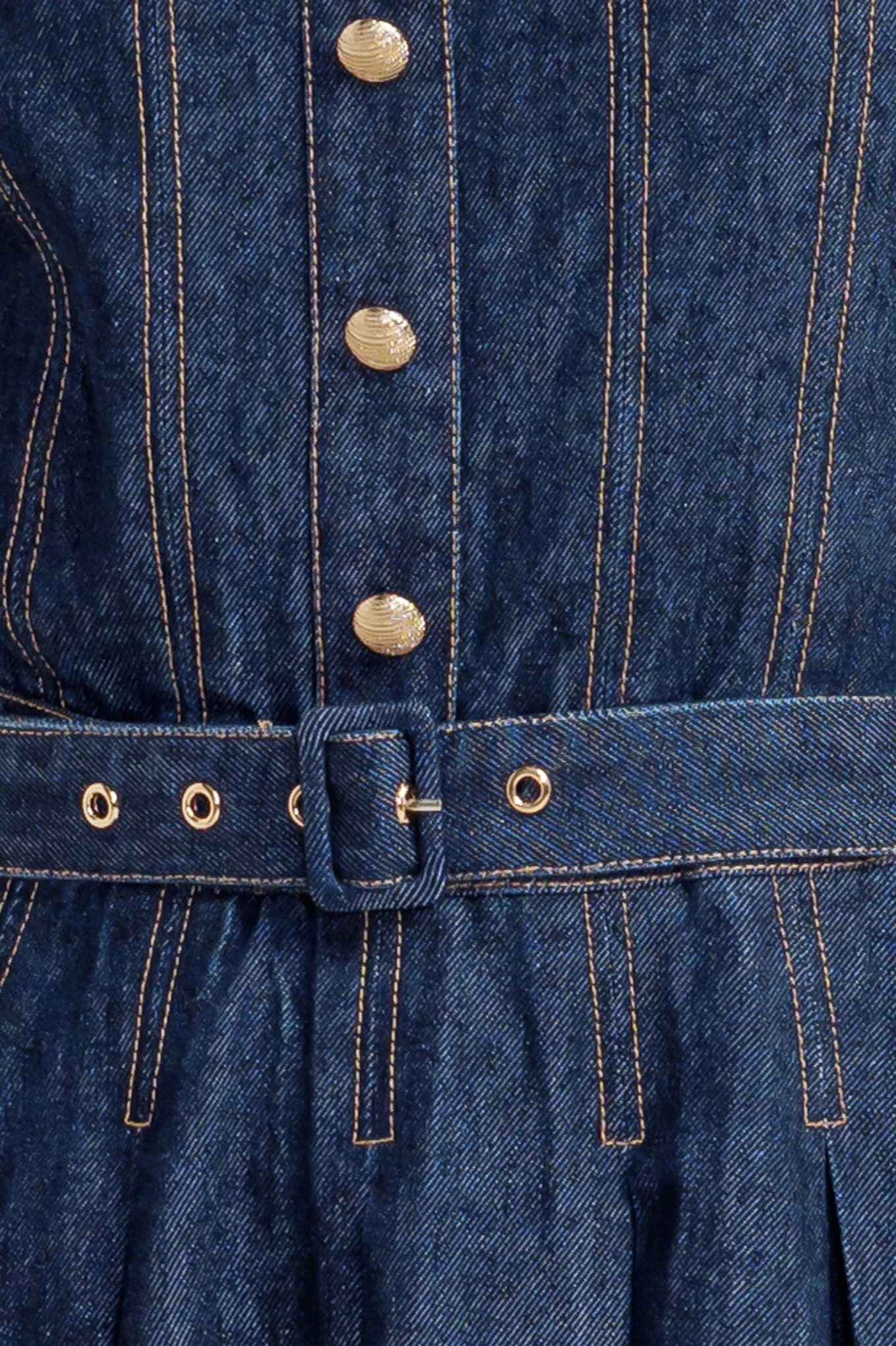 MOONLIGHT SERENADE DARK DENIM MIDI DRESS - FINAL SALE - Image 9