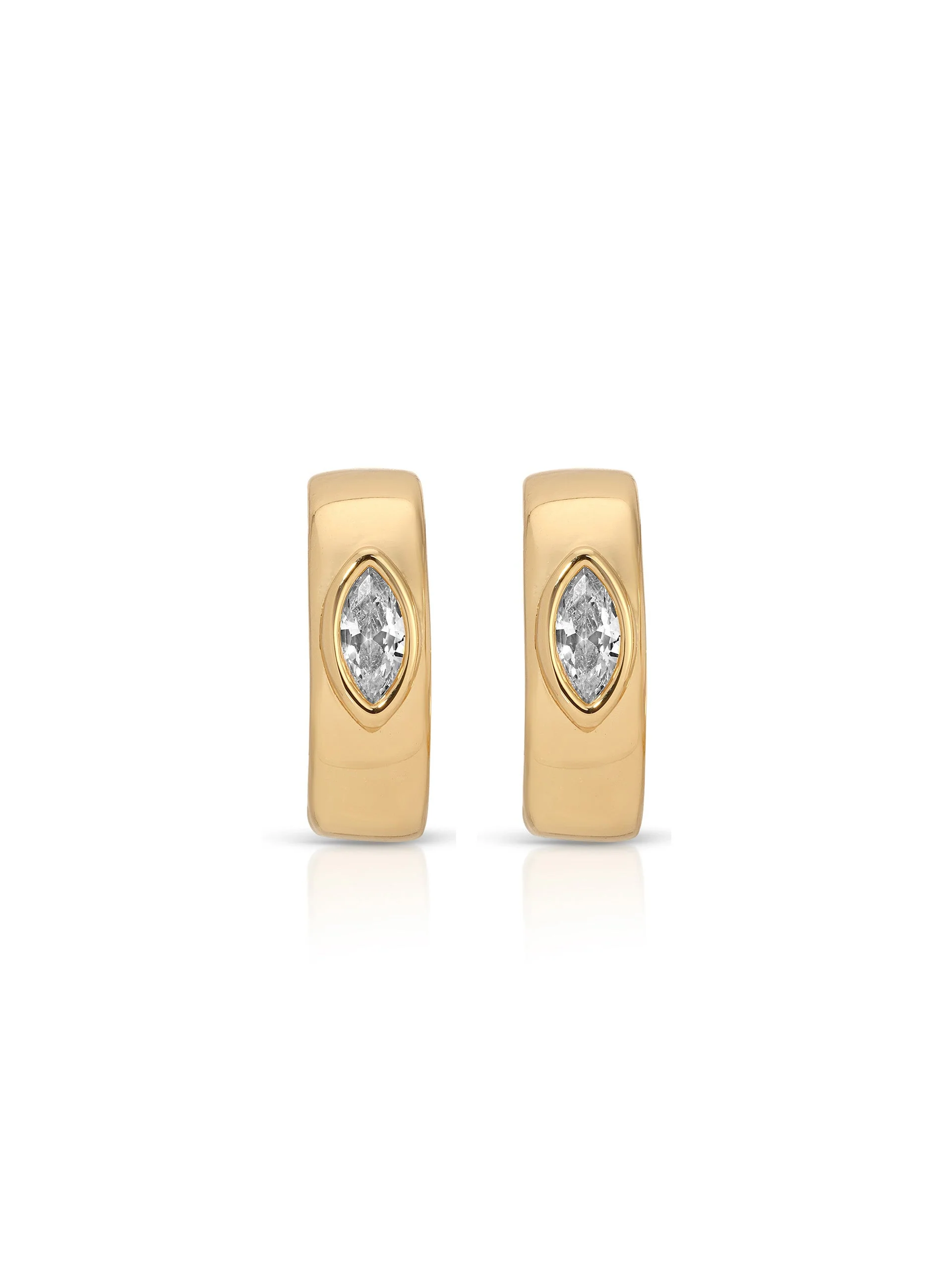 Small Marquise Crystal Hoop Earrings - Image 3