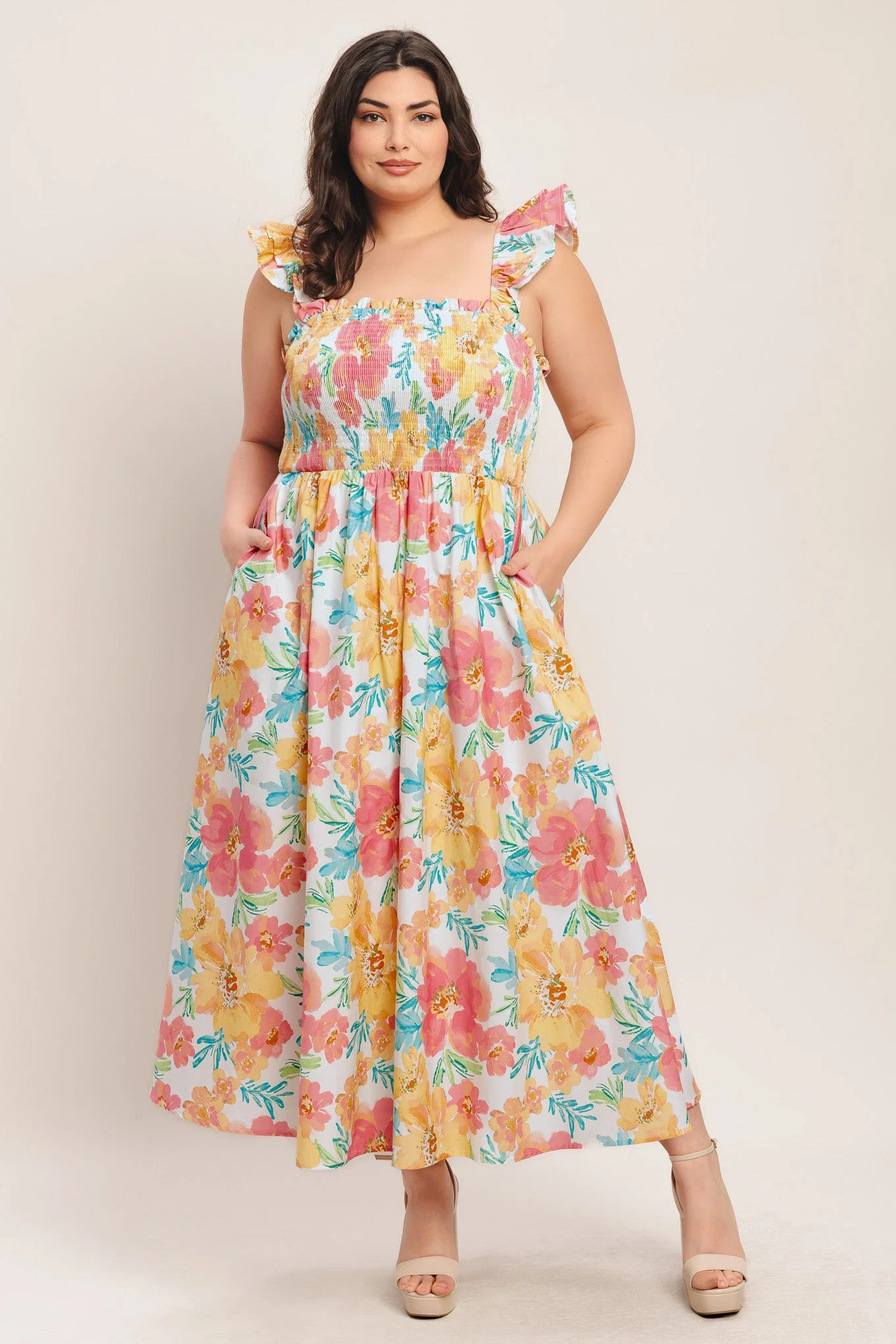 SOFT SUNSHINE FLORAL MIDI DRESS - Image 10