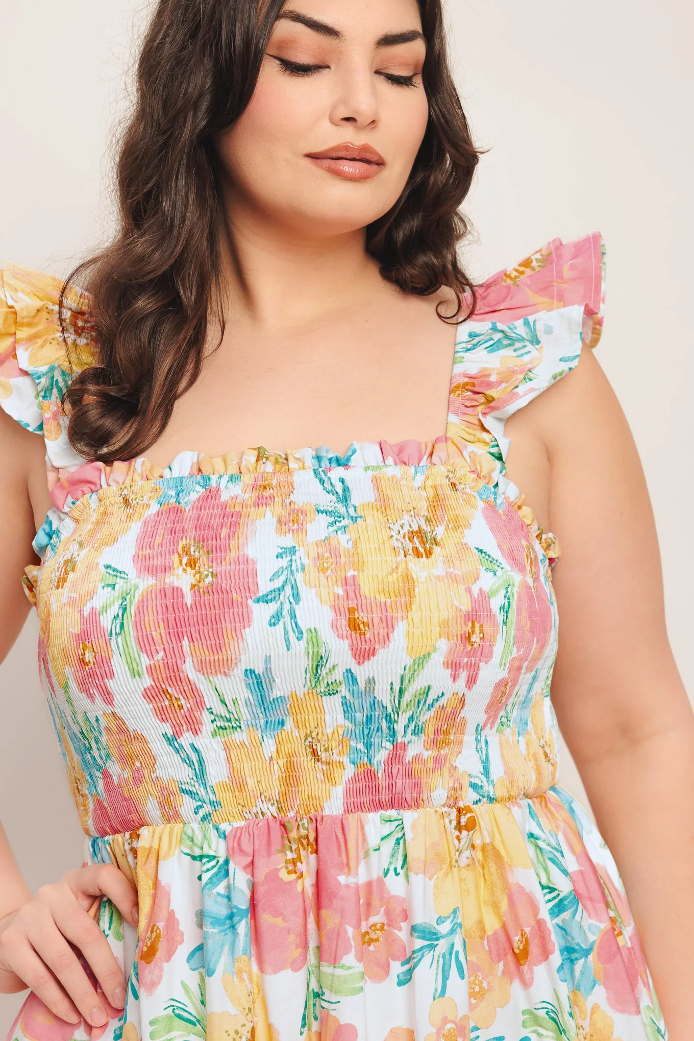 SOFT SUNSHINE FLORAL MIDI DRESS - Image 13