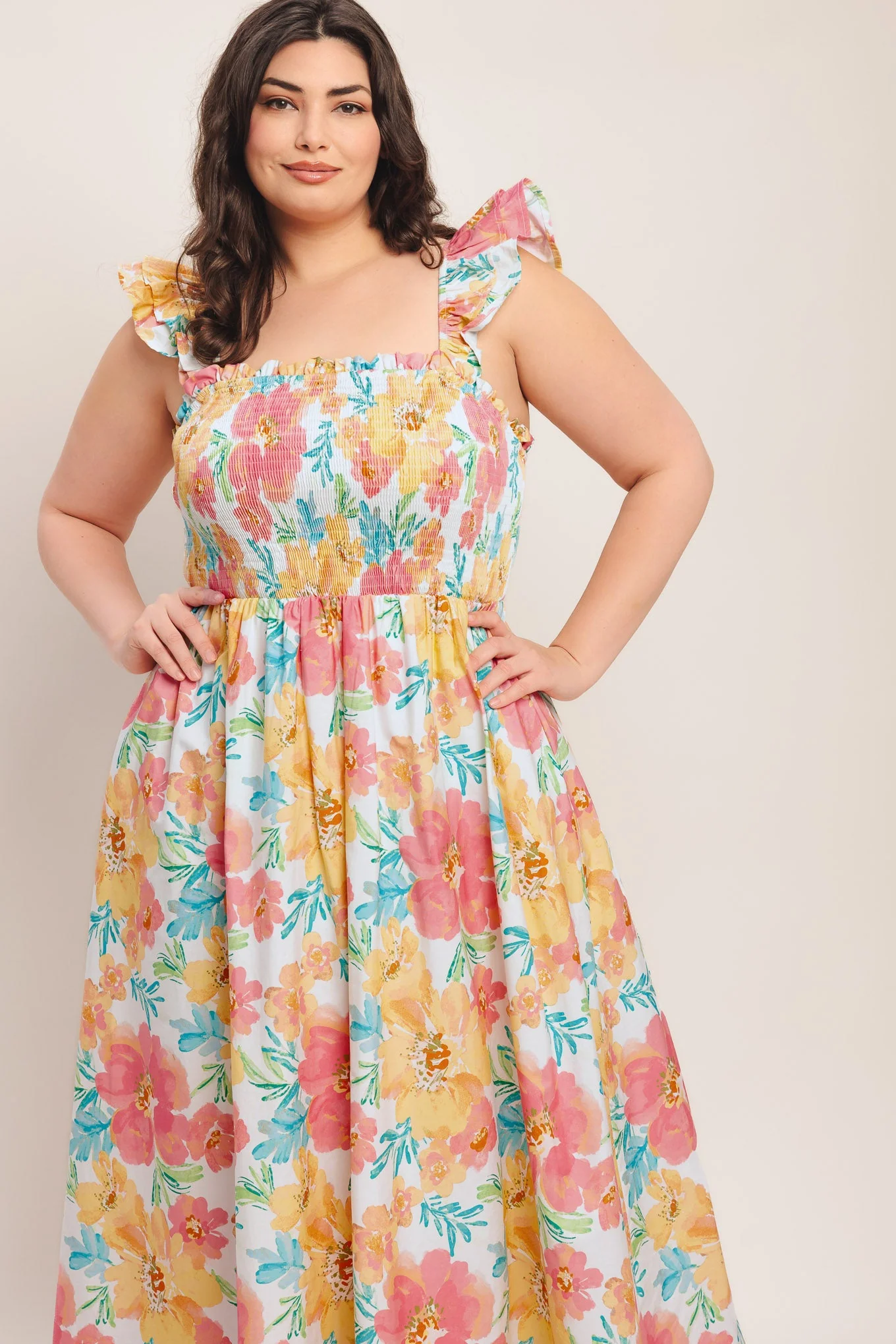SOFT SUNSHINE FLORAL MIDI DRESS - Image 14