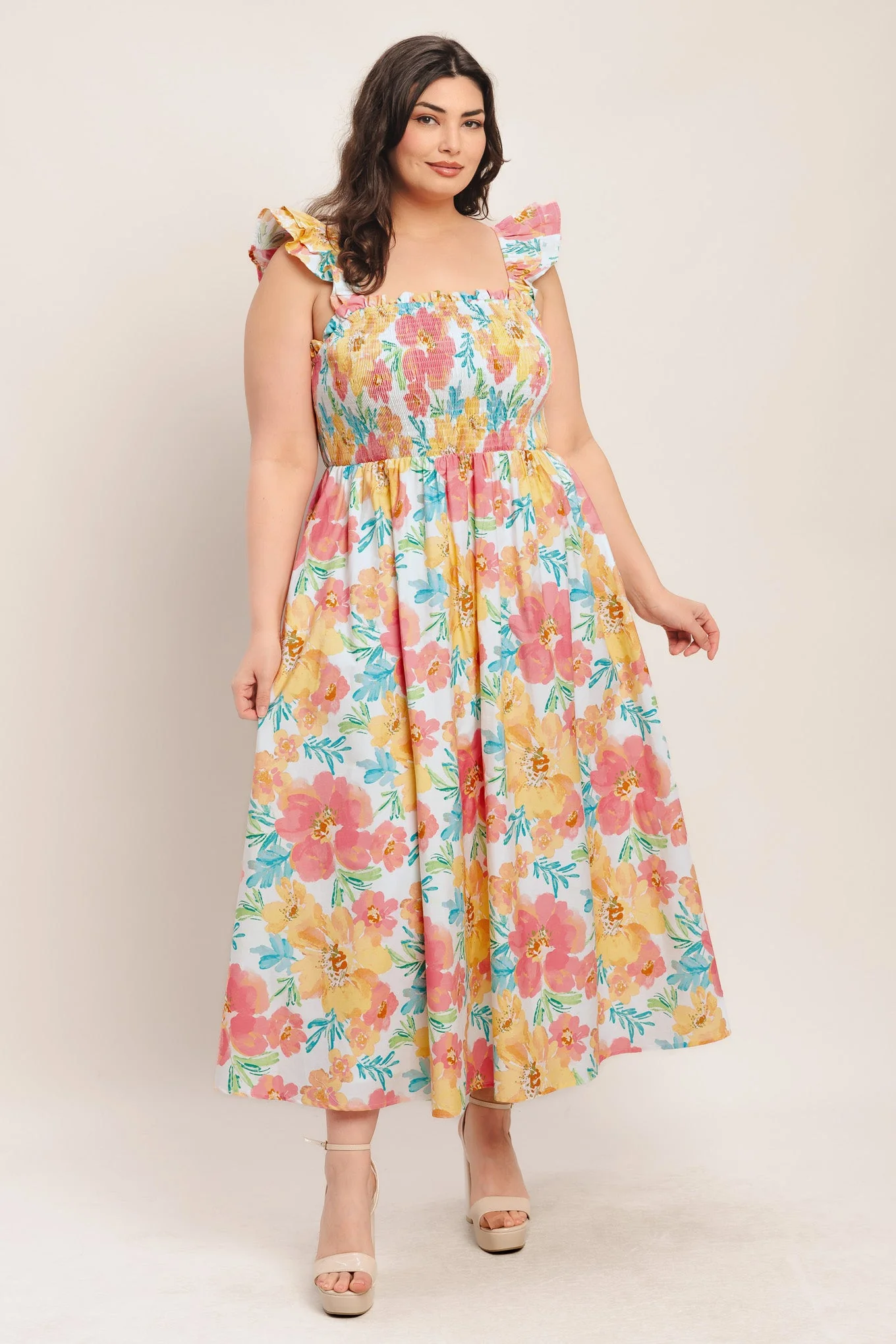 SOFT SUNSHINE FLORAL MIDI DRESS - Image 9