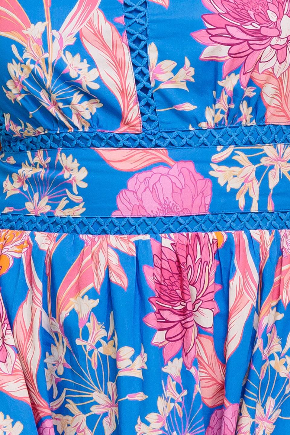 SOLANA MIDI DRESS - BLUE & PINK FLORAL HALTER DRESS - Image 7