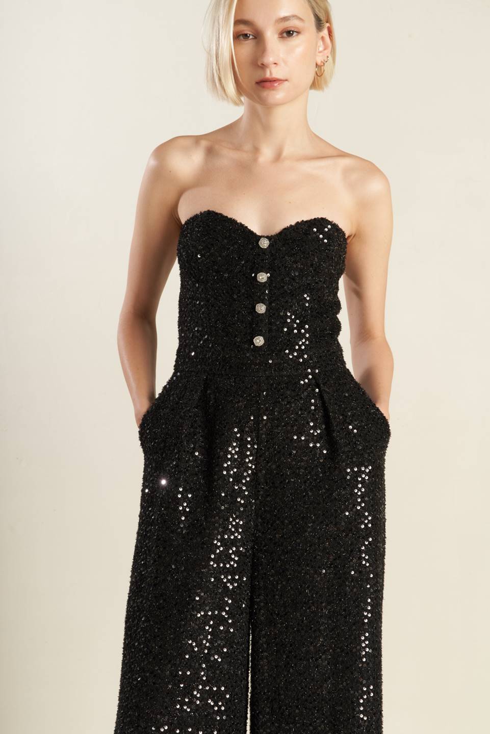 Sorelle Jumpsuit - Black Sequin - Image 4