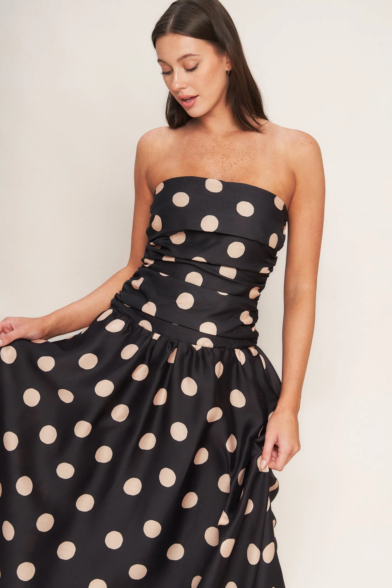 Size Medium, SPOTLIGHT HOUR POLKA DOT MIDI DRESS - FINAL SALE - Image 2