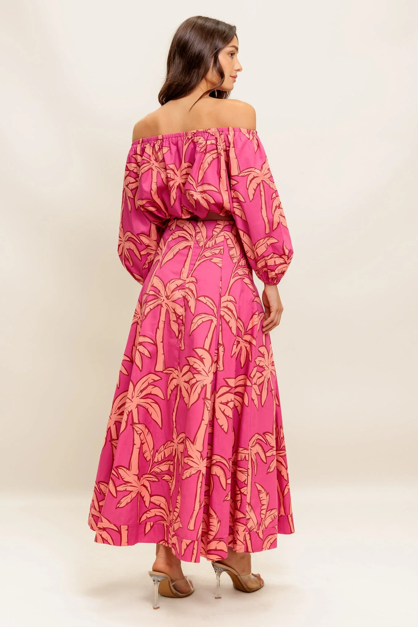 Staci Off-Shoulder Top & Circle Midi Skirt Set - Image 2