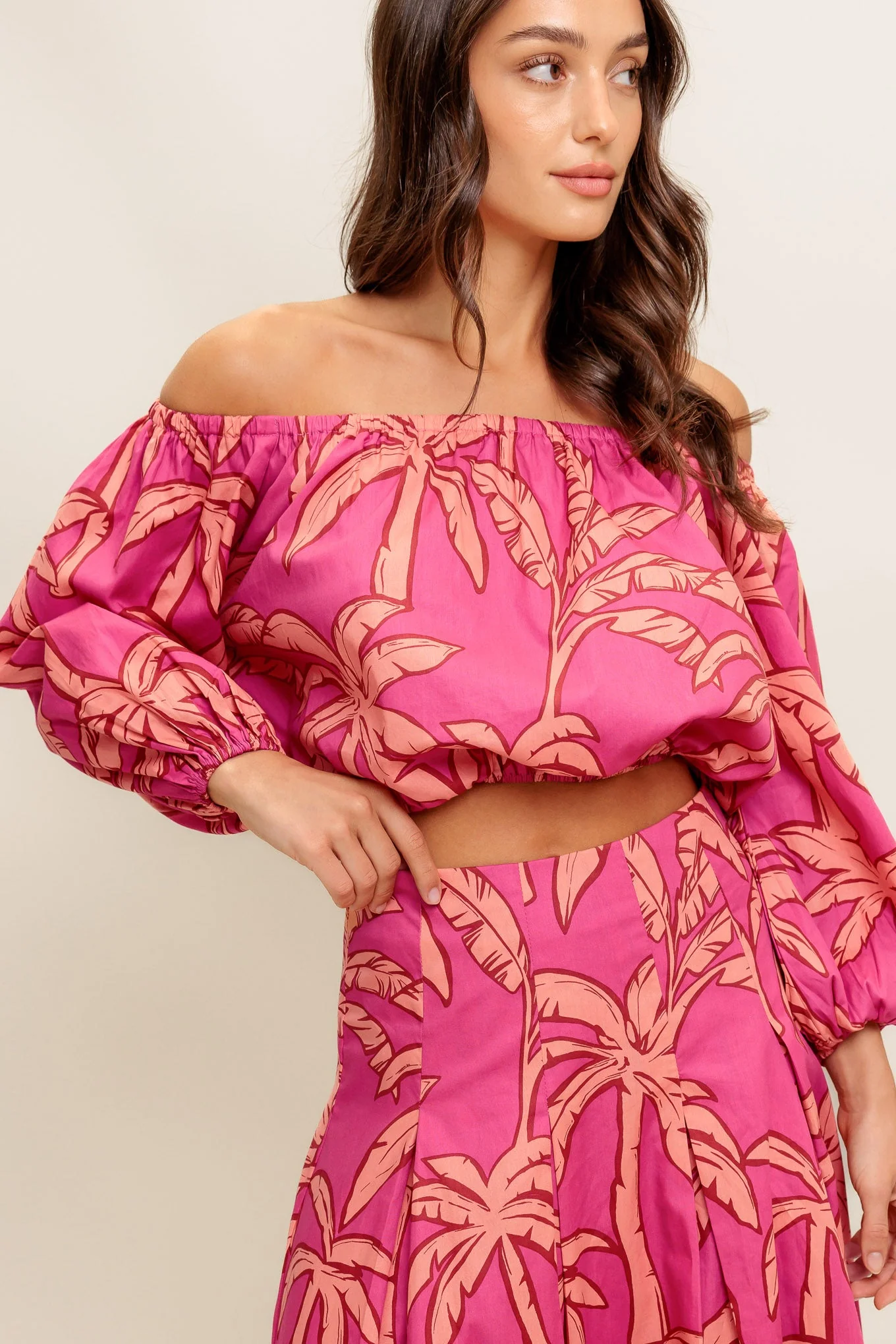 Staci Off-Shoulder Top & Circle Midi Skirt Set - Image 7