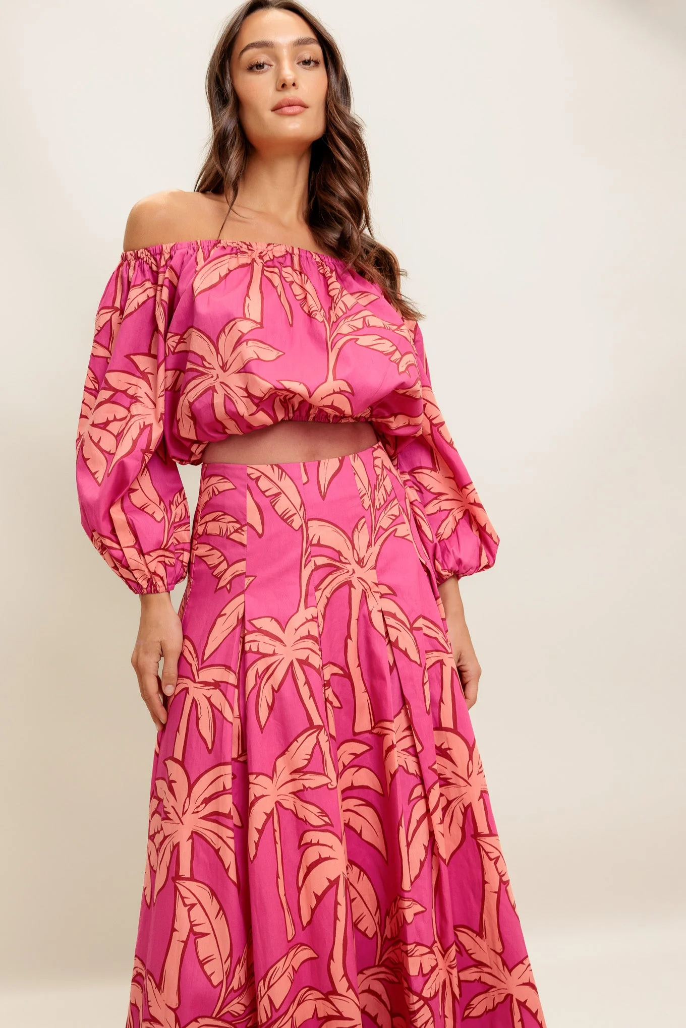Staci Off-Shoulder Top & Circle Midi Skirt Set - Image 8