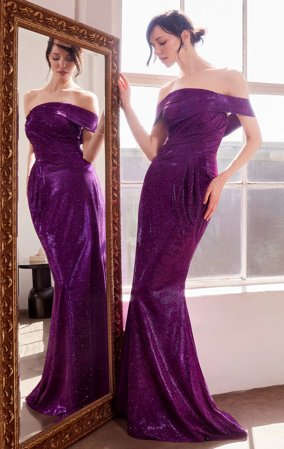 Starlet Gown - Off-the-Shoulder Pleated Dress - Image 6