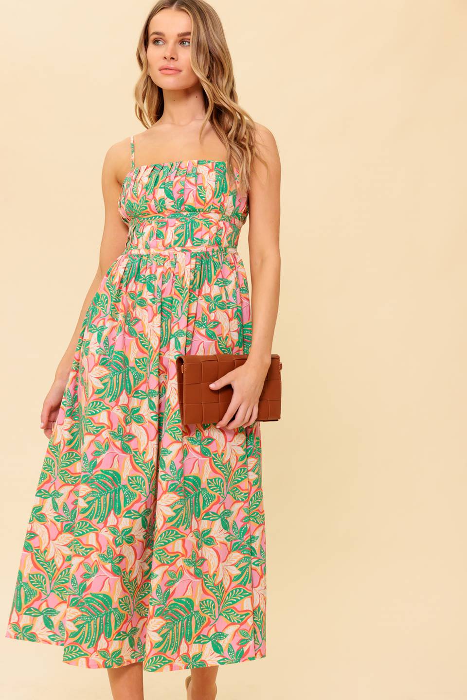 STORYTELLING - PINK & GREEN MIDI DRESS WITH POCKETS - Image 7