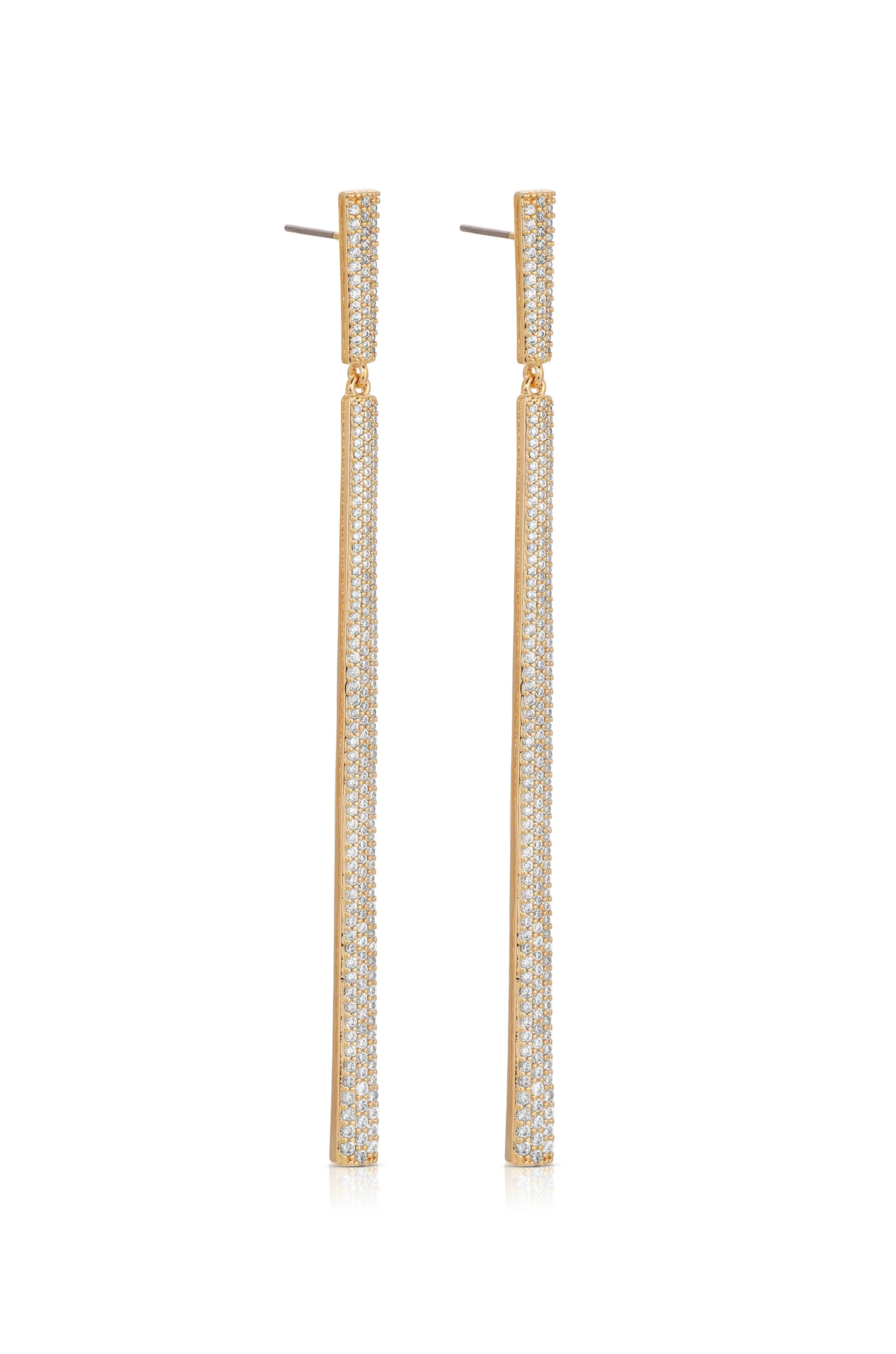 Straight Drop Crystal Dangle Earrings - Image 3