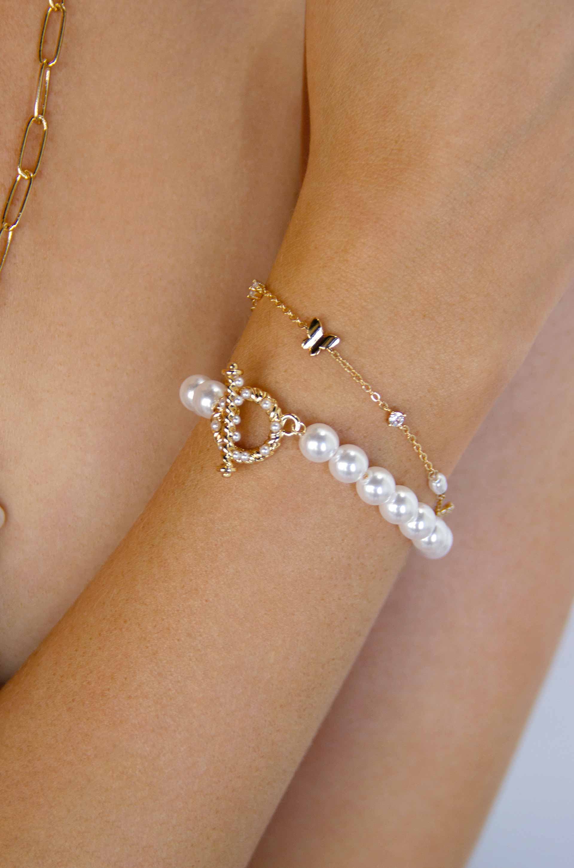 Subtle Butterflies and Pearl Bracelet - Image 6