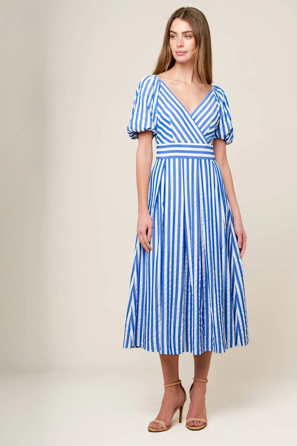 SUGAR RUSH - BLUE STRIPE MIDI DRESS - Image 2