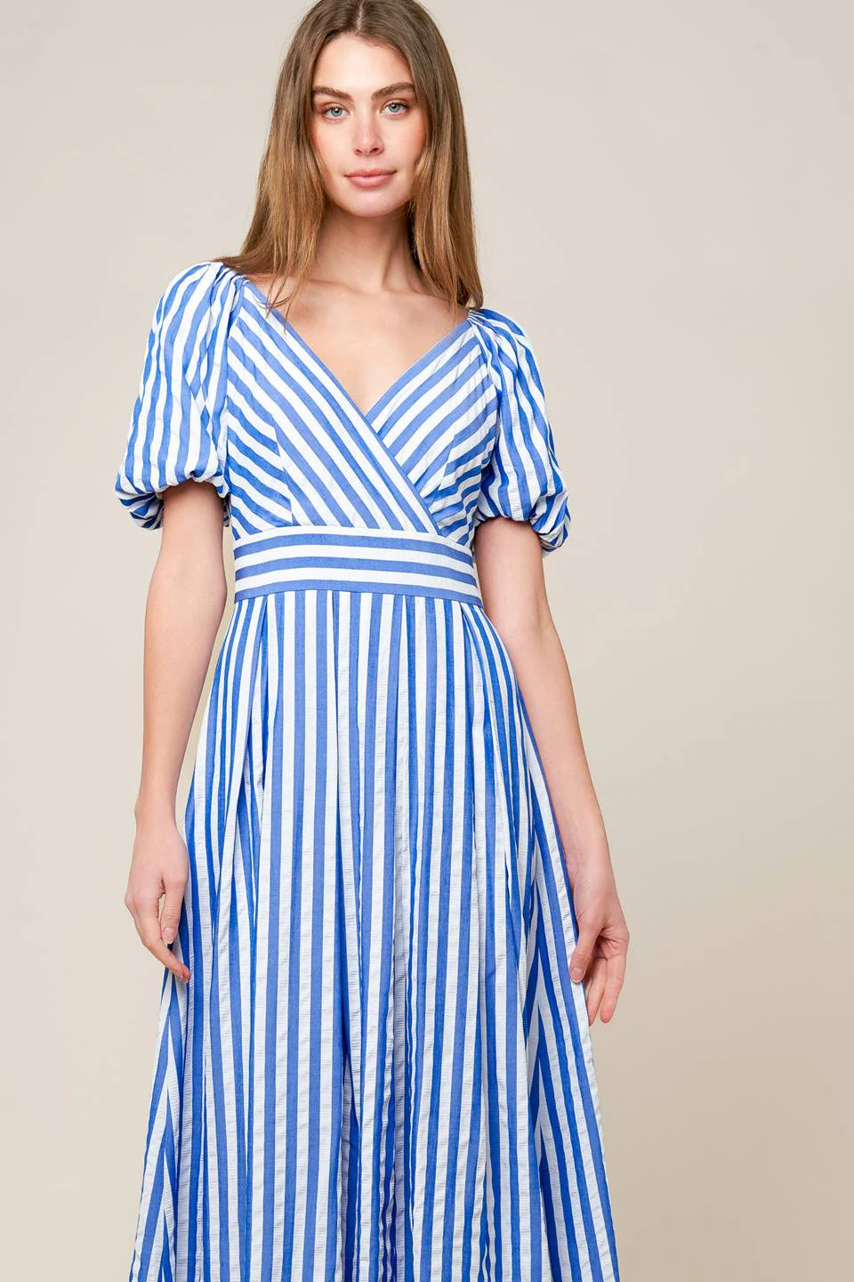 SUGAR RUSH - BLUE STRIPE MIDI DRESS - Image 4