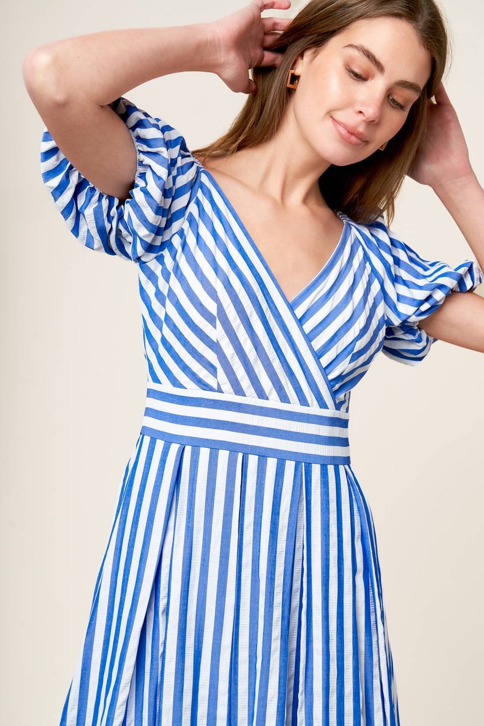 SUGAR RUSH - BLUE STRIPE MIDI DRESS - Image 6