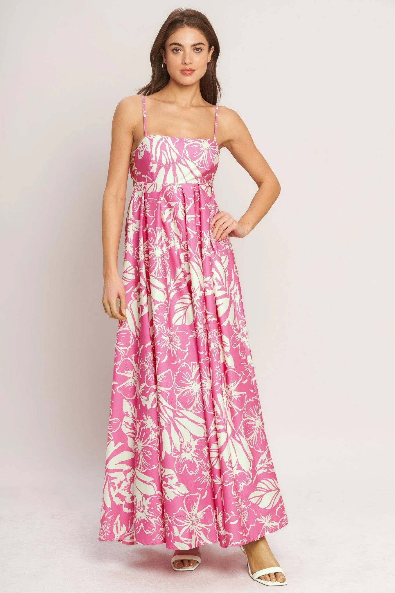 SUMMER HEAT FLORAL PINK MAXI DRESS - Image 6