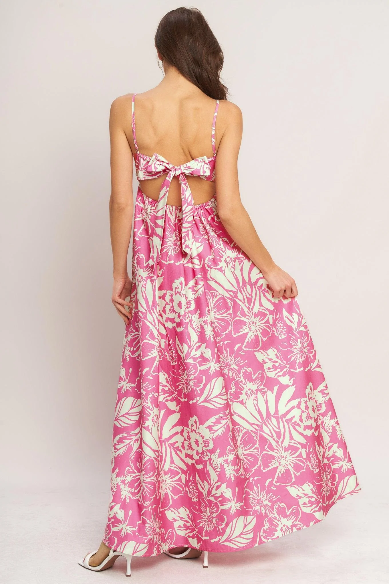 SUMMER HEAT FLORAL PINK MAXI DRESS - Image 7