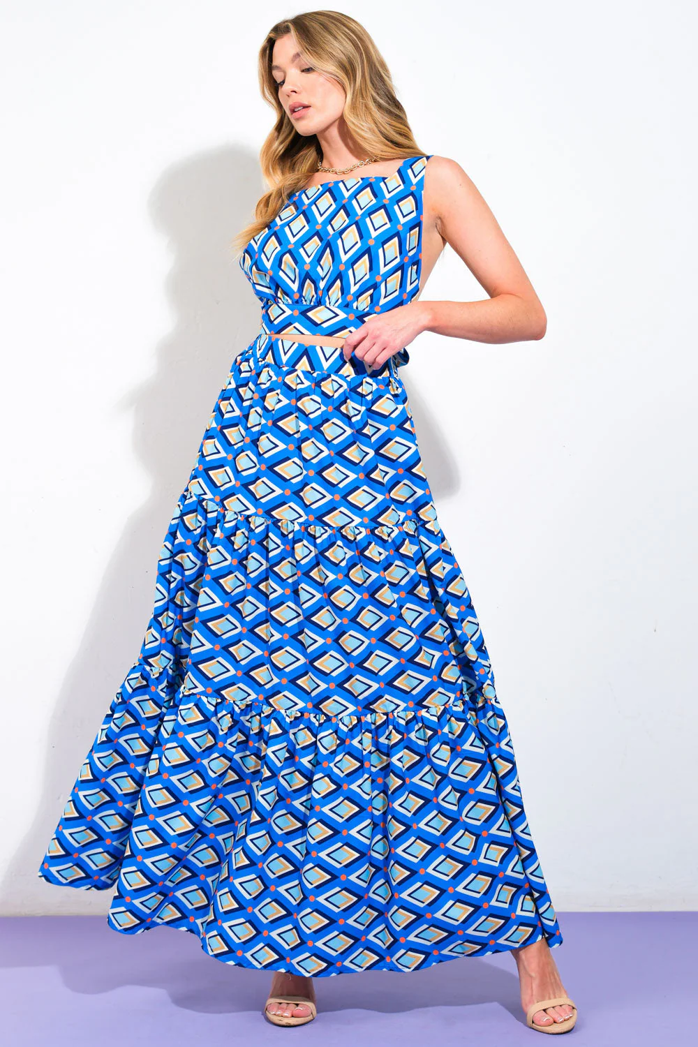 SUMMER JOURNEY - BLUE - TOP & SKIRT SET - Image 2