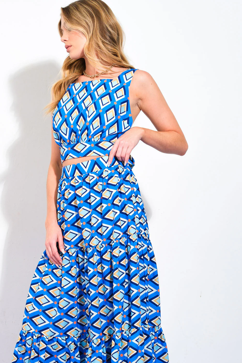 SUMMER JOURNEY - BLUE - TOP & SKIRT SET - Image 4