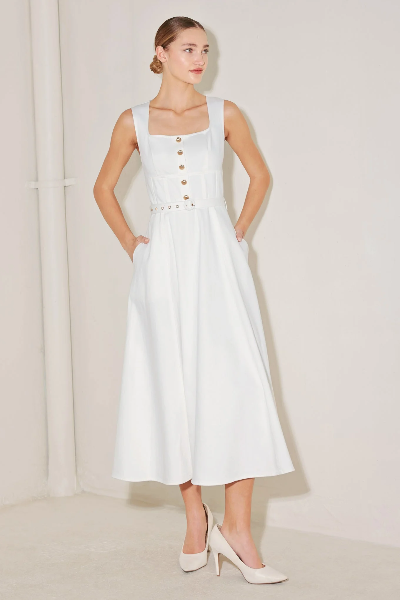 SUMMER SOCIAL WHITE MIDI DRESS - Image 3